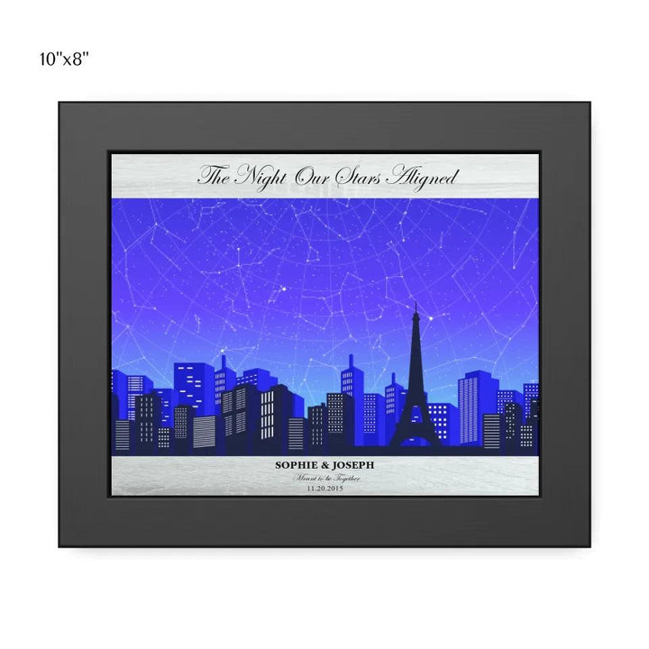 Custom Wall Art - Blue Paris Cityscape Star Map - ARTFULANE