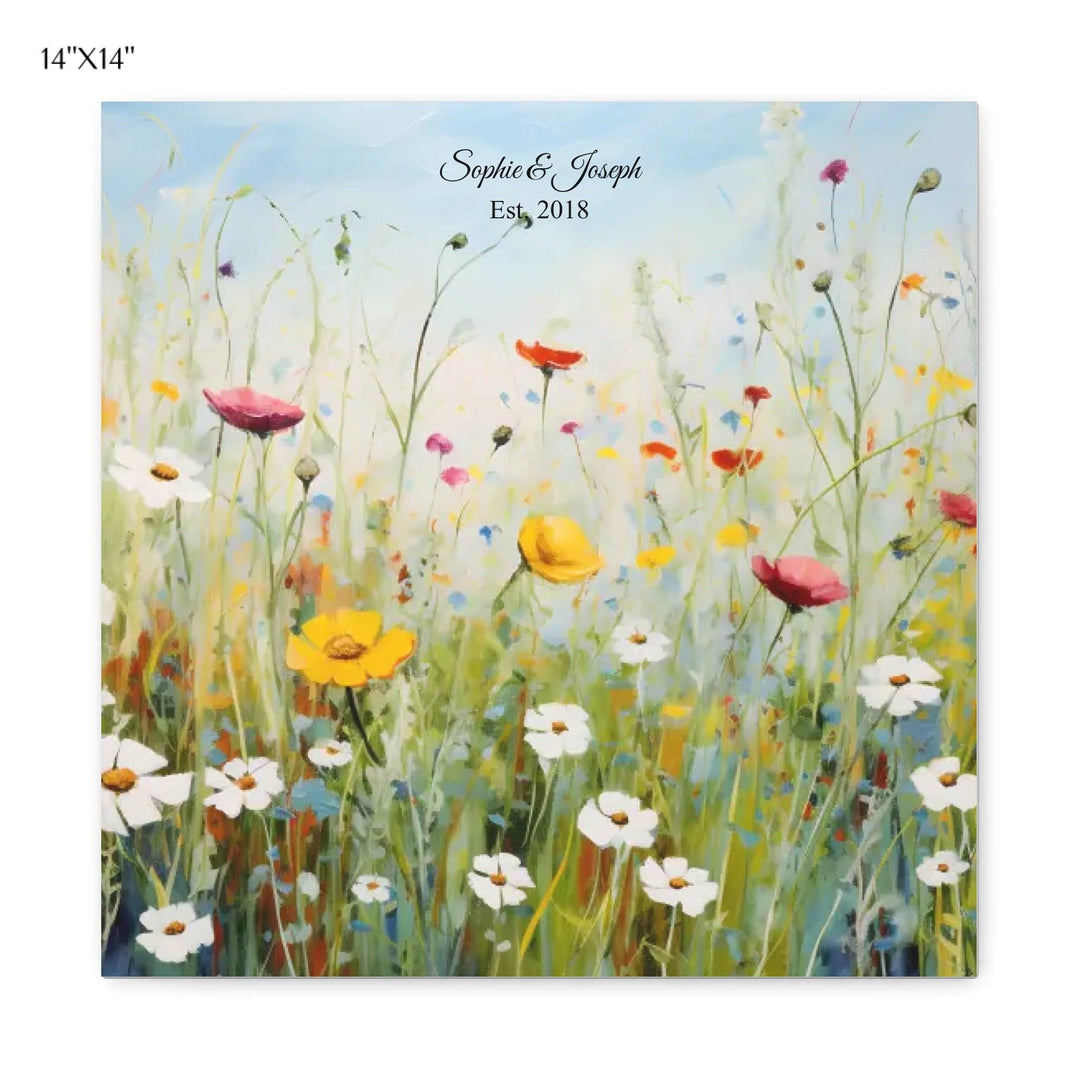 Custom Wall Art - Boho Wildflower Meadow Oil Painting - ARTFULANE