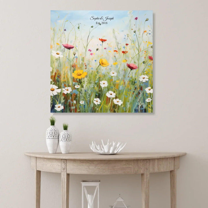 Custom Wall Art - Boho Wildflower Meadow Oil Painting - ARTFULANE