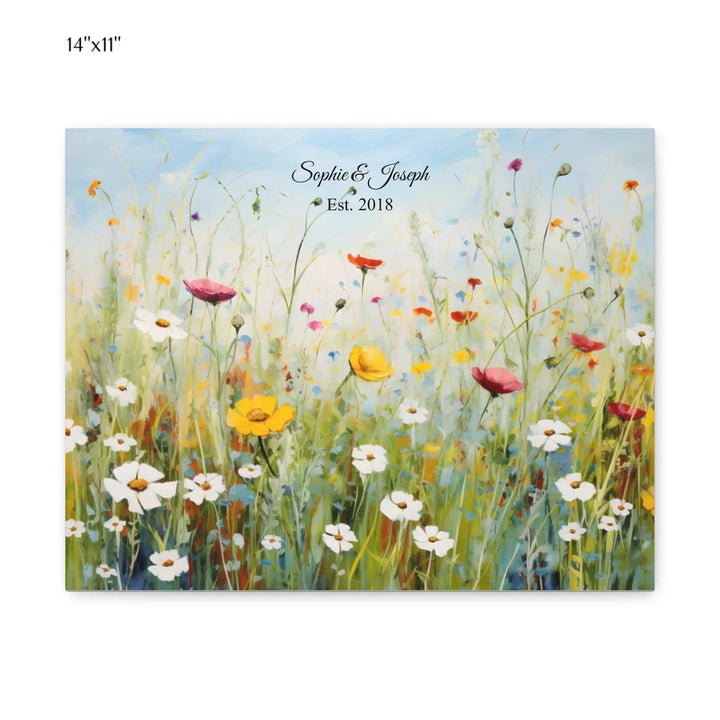 Custom Wall Art - Boho Wildflower Meadow Oil Painting - ARTFULANE