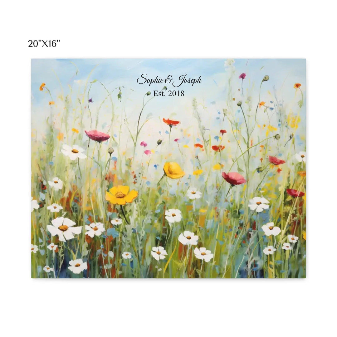 Custom Wall Art - Boho Wildflower Meadow Oil Painting - ARTFULANE