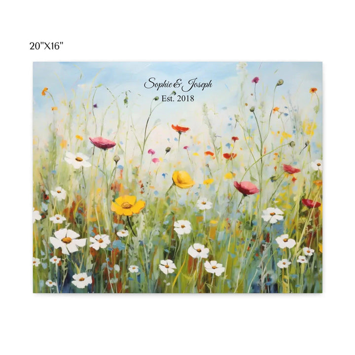 Custom Wall Art - Boho Wildflower Meadow Oil Painting - ARTFULANE