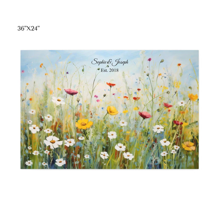 Custom Wall Art - Boho Wildflower Meadow Oil Painting - ARTFULANE