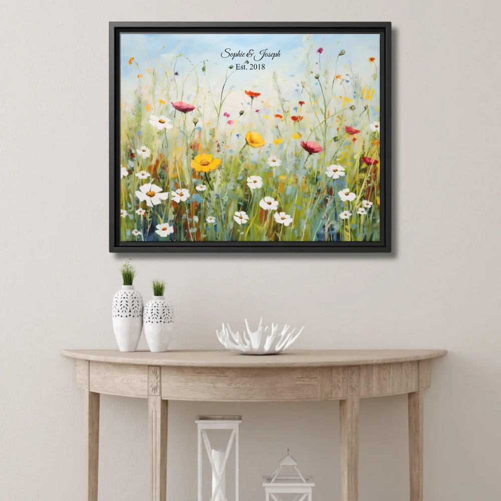 Custom Wall Art - Boho Wildflower Meadow Oil Painting - ARTFULANE