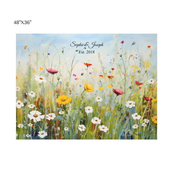 Custom Wall Art - Boho Wildflower Meadow Oil Painting - ARTFULANE