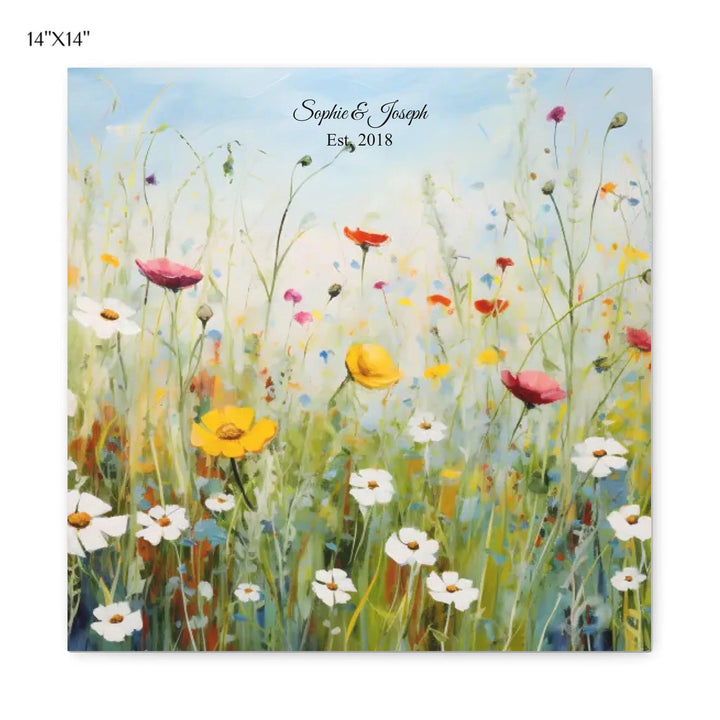 Custom Wall Art - Boho Wildflower Meadow Oil Painting - ARTFULANE