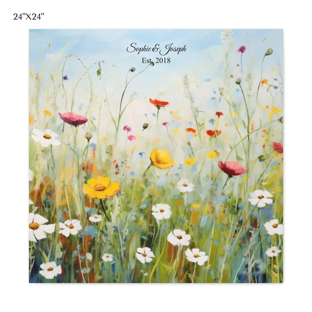 Custom Wall Art - Boho Wildflower Meadow Oil Painting - ARTFULANE