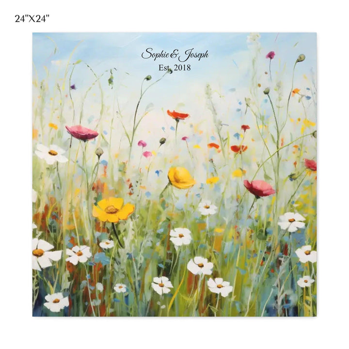 Custom Wall Art - Boho Wildflower Meadow Oil Painting - ARTFULANE