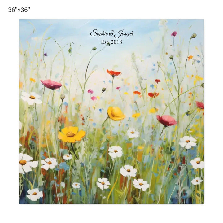 Custom Wall Art - Boho Wildflower Meadow Oil Painting - ARTFULANE