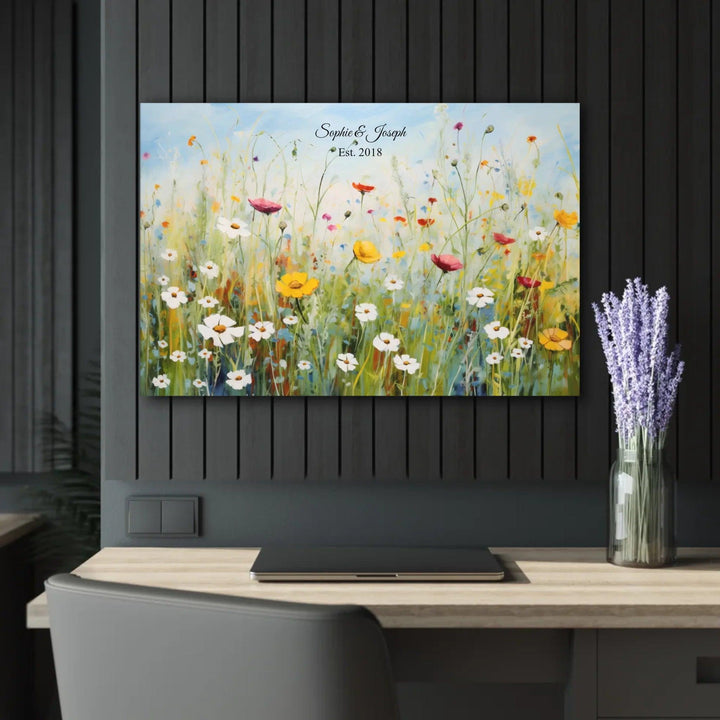 Custom Wall Art - Boho Wildflower Meadow Oil Painting - ARTFULANE