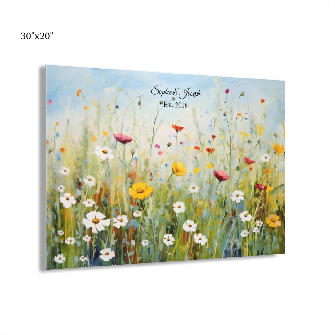Custom Wall Art - Boho Wildflower Meadow Oil Painting - ARTFULANE