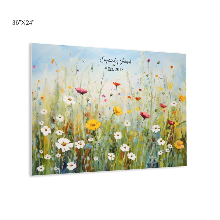 Custom Wall Art - Boho Wildflower Meadow Oil Painting - ARTFULANE