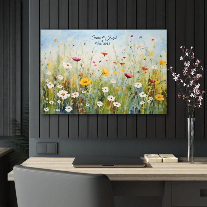 Custom Wall Art - Boho Wildflower Meadow Oil Painting - ARTFULANE