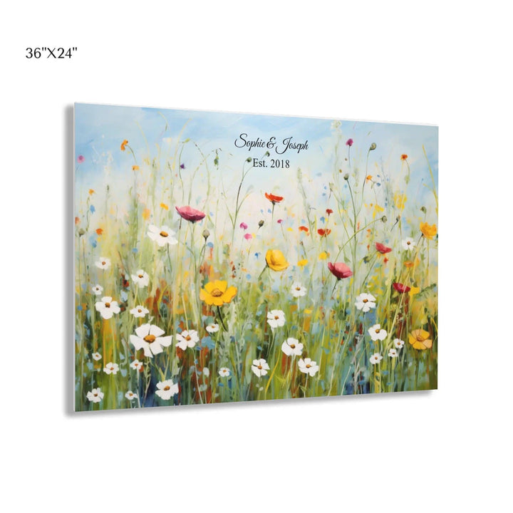 Custom Wall Art - Boho Wildflower Meadow Oil Painting - ARTFULANE