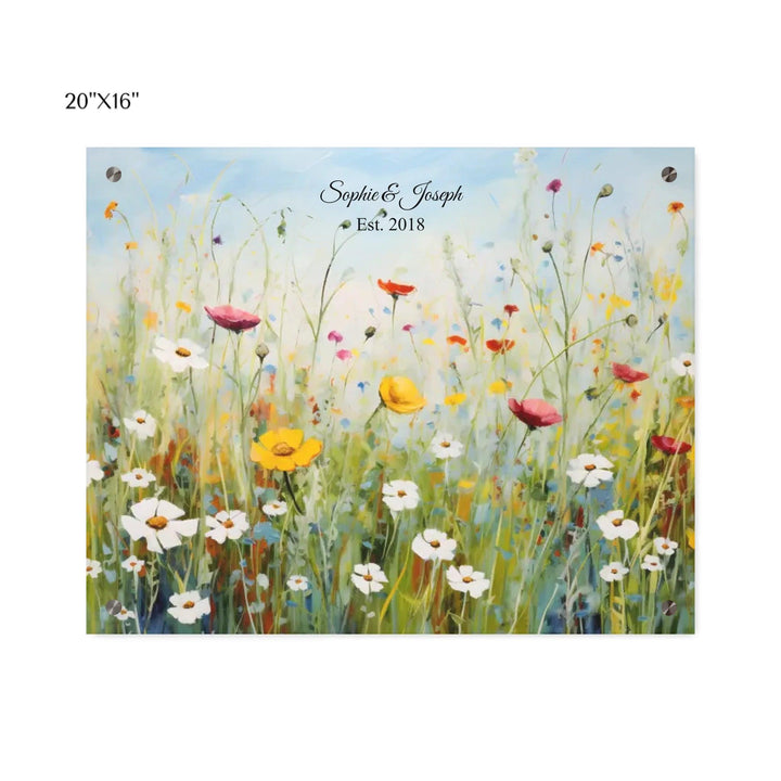 Custom Wall Art - Boho Wildflower Meadow Oil Painting - ARTFULANE