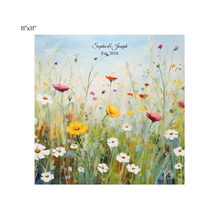 Custom Wall Art - Boho Wildflower Meadow Oil Painting - ARTFULANE