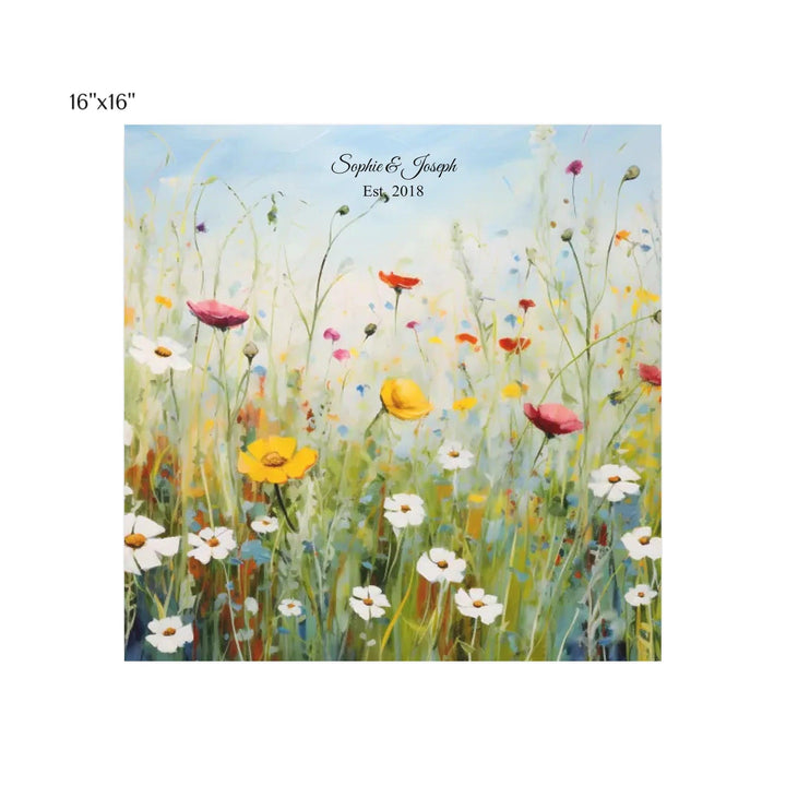 Custom Wall Art - Boho Wildflower Meadow Oil Painting - ARTFULANE
