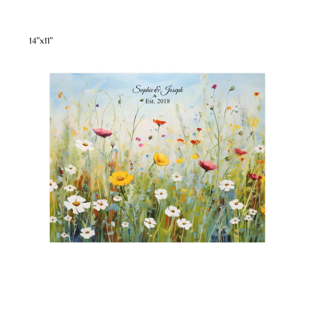 Custom Wall Art - Boho Wildflower Meadow Oil Painting - ARTFULANE