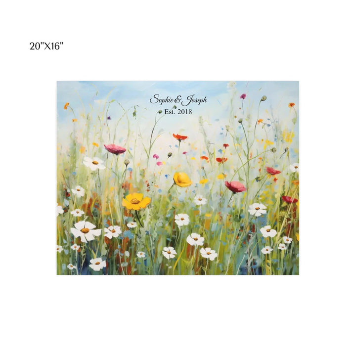 Custom Wall Art - Boho Wildflower Meadow Oil Painting - ARTFULANE