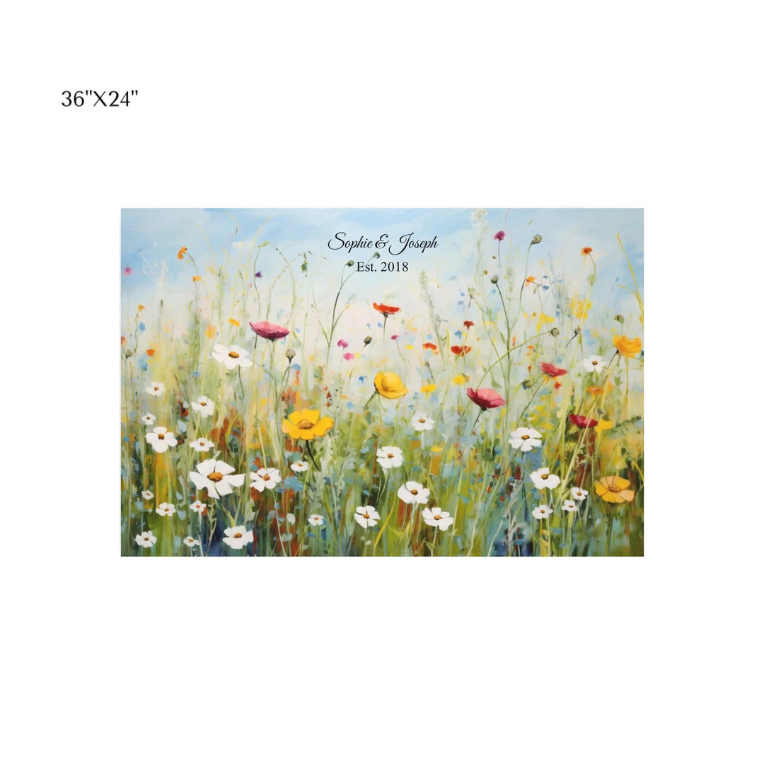 Custom Wall Art - Boho Wildflower Meadow Oil Painting - ARTFULANE
