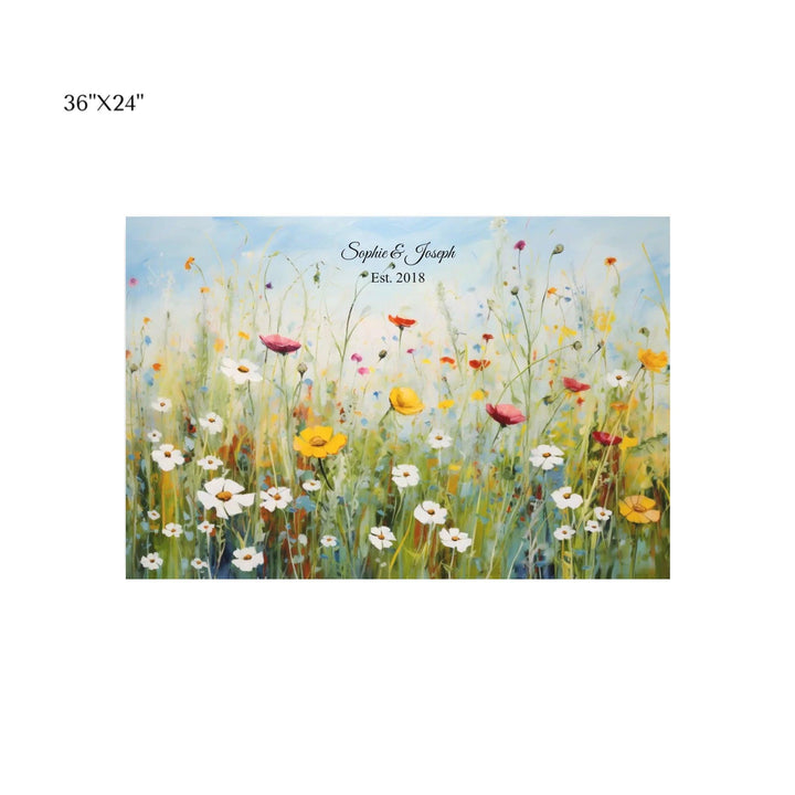 Custom Wall Art - Boho Wildflower Meadow Oil Painting - ARTFULANE