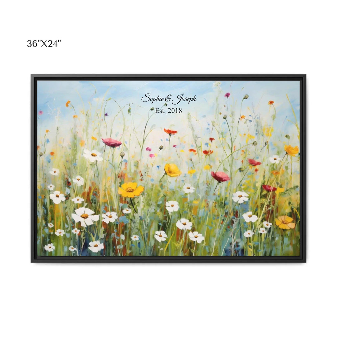 Custom Wall Art - Boho Wildflower Meadow Oil Painting - ARTFULANE