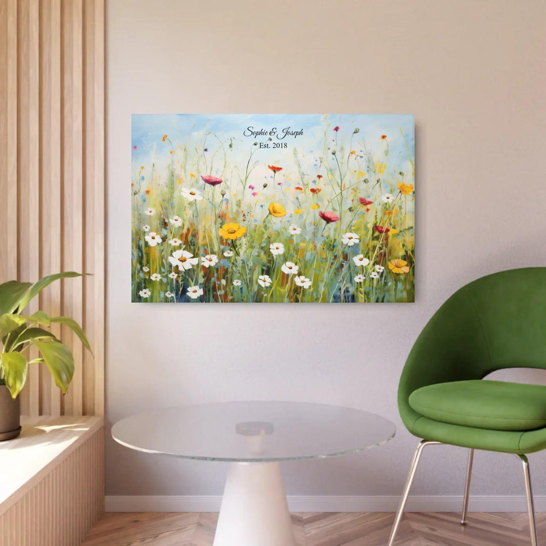 Custom Wall Art - Boho Wildflower Meadow Oil Painting - ARTFULANE