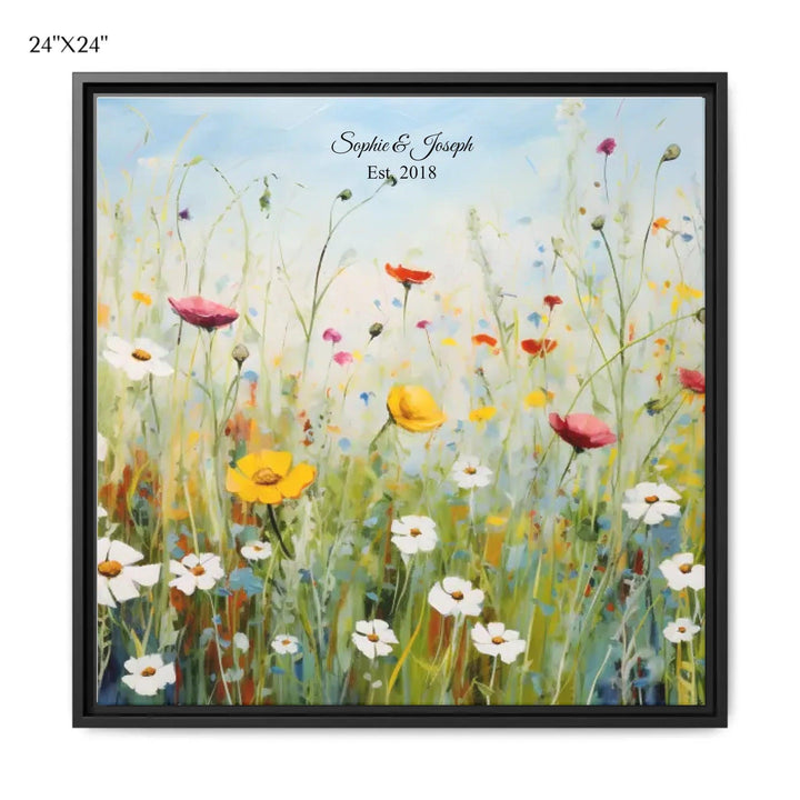 Custom Wall Art - Boho Wildflower Meadow Oil Painting - ARTFULANE