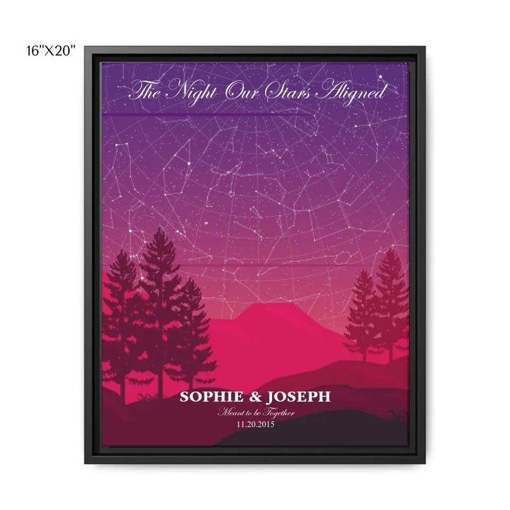 Custom Wall Art - Crimson Cliff Landscape Star Map - ARTFULANE