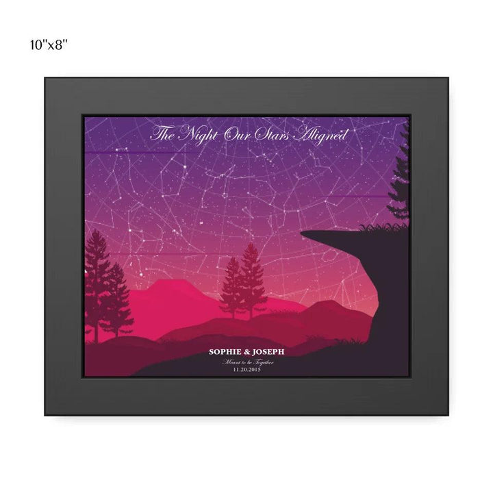 Custom Wall Art - Crimson Cliff Landscape Star Map - ARTFULANE