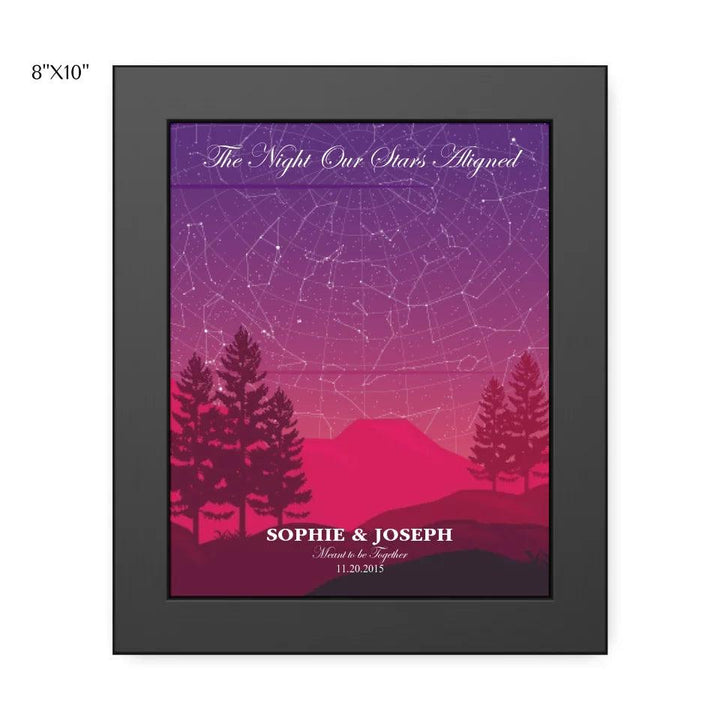 Custom Wall Art - Crimson Cliff Landscape Star Map - ARTFULANE
