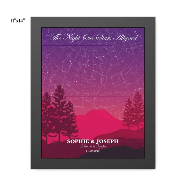 Custom Wall Art - Crimson Cliff Landscape Star Map - ARTFULANE