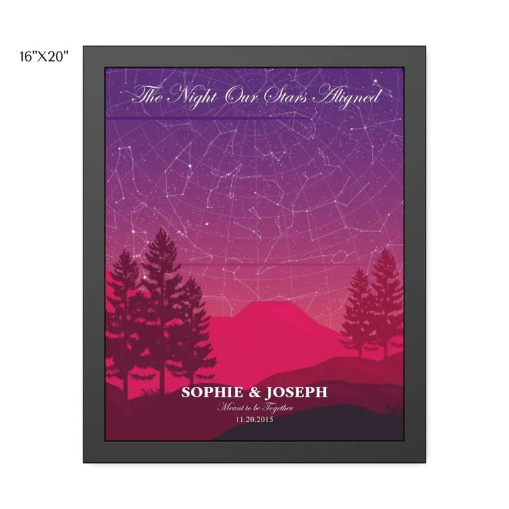Custom Wall Art - Crimson Cliff Landscape Star Map - ARTFULANE