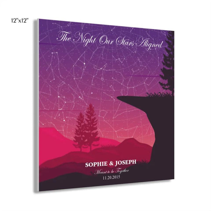 Custom Wall Art - Crimson Cliff Landscape Star Map - ARTFULANE