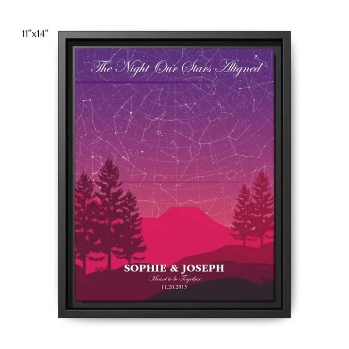 Custom Wall Art - Crimson Cliff Landscape Star Map - ARTFULANE