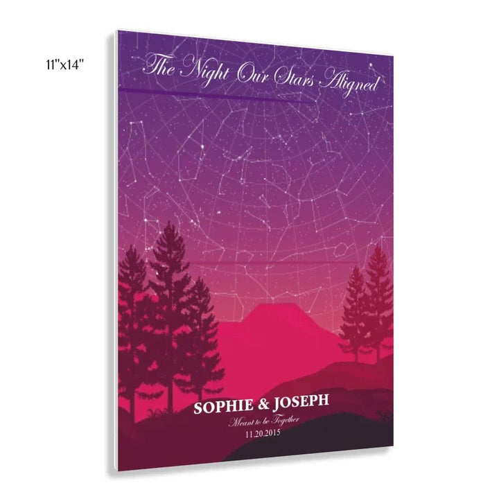Custom Wall Art - Crimson Cliff Landscape Star Map - ARTFULANE