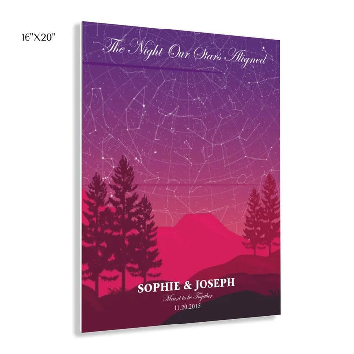 Custom Wall Art - Crimson Cliff Landscape Star Map - ARTFULANE