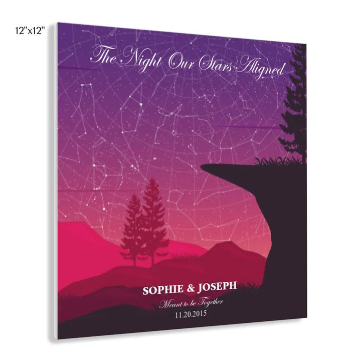 Custom Wall Art - Crimson Cliff Landscape Star Map - ARTFULANE