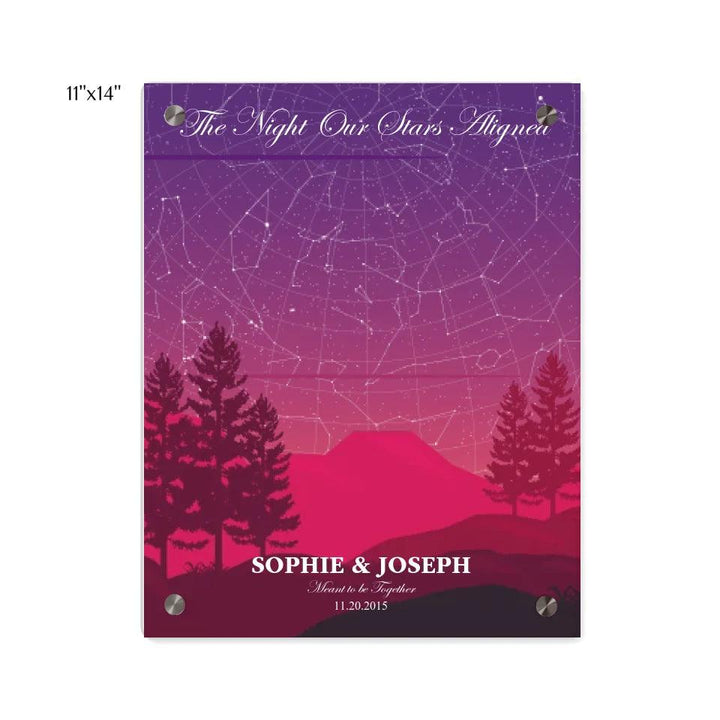 Custom Wall Art - Crimson Cliff Landscape Star Map - ARTFULANE