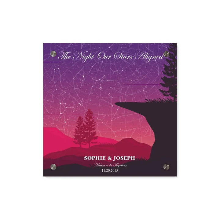 Custom Wall Art - Crimson Cliff Landscape Star Map - ARTFULANE