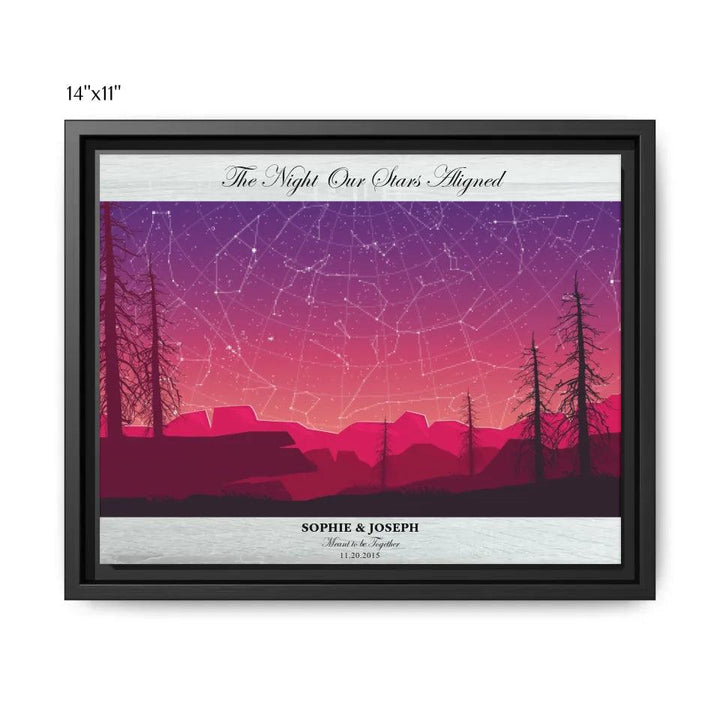 Custom Wall Art - Crimson Landscape Star Map - ARTFULANE