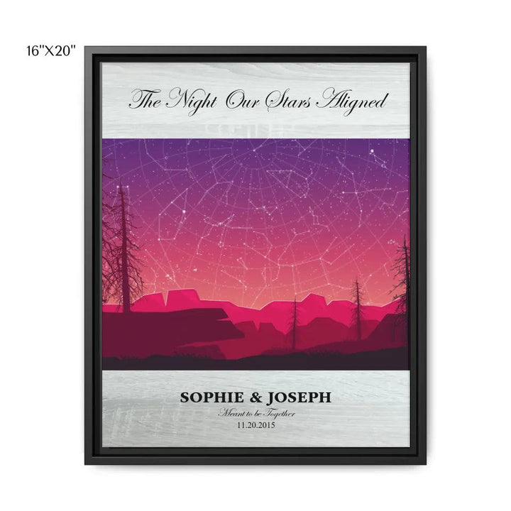 Custom Wall Art - Crimson Landscape Star Map - ARTFULANE