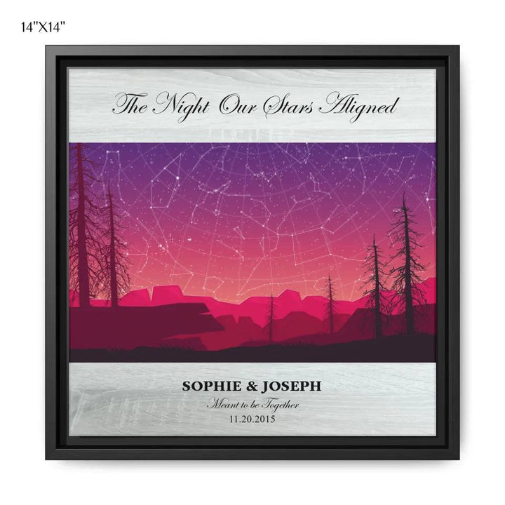 Custom Wall Art - Crimson Landscape Star Map - ARTFULANE