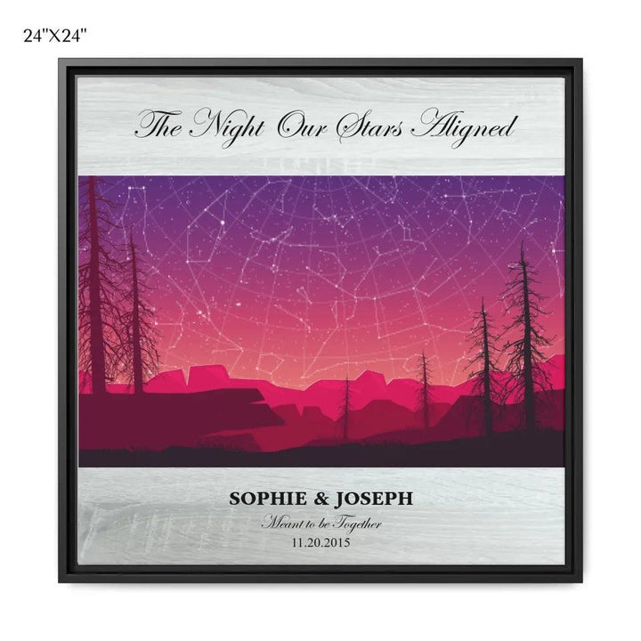 Custom Wall Art - Crimson Landscape Star Map - ARTFULANE