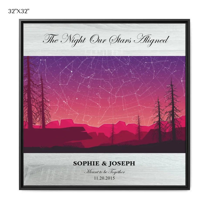 Custom Wall Art - Crimson Landscape Star Map - ARTFULANE