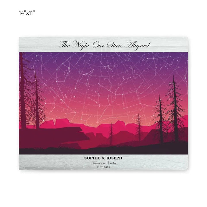 Custom Wall Art - Crimson Landscape Star Map - ARTFULANE