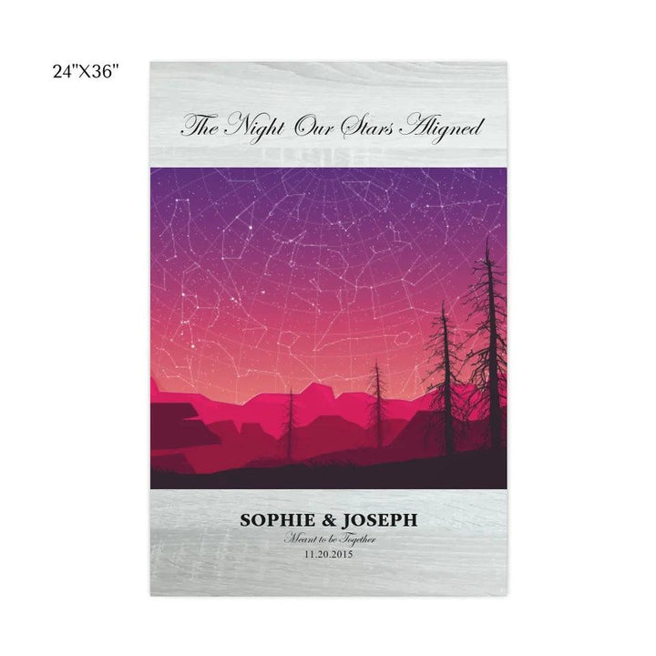 Custom Wall Art - Crimson Landscape Star Map - ARTFULANE