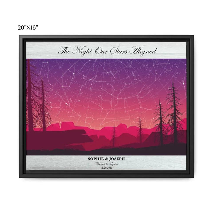 Custom Wall Art - Crimson Landscape Star Map - ARTFULANE
