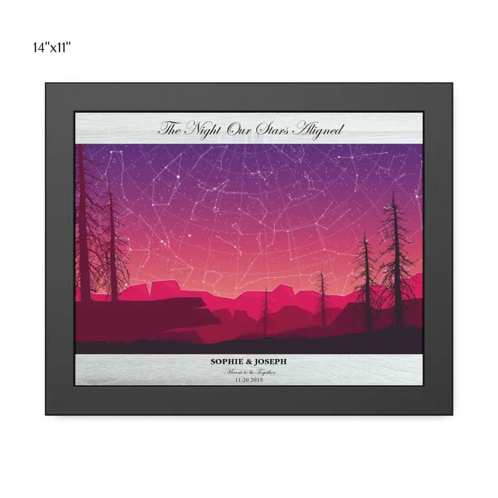Custom Wall Art - Crimson Landscape Star Map - ARTFULANE
