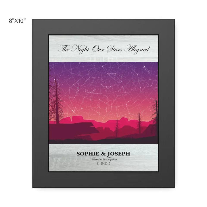 Custom Wall Art - Crimson Landscape Star Map - ARTFULANE